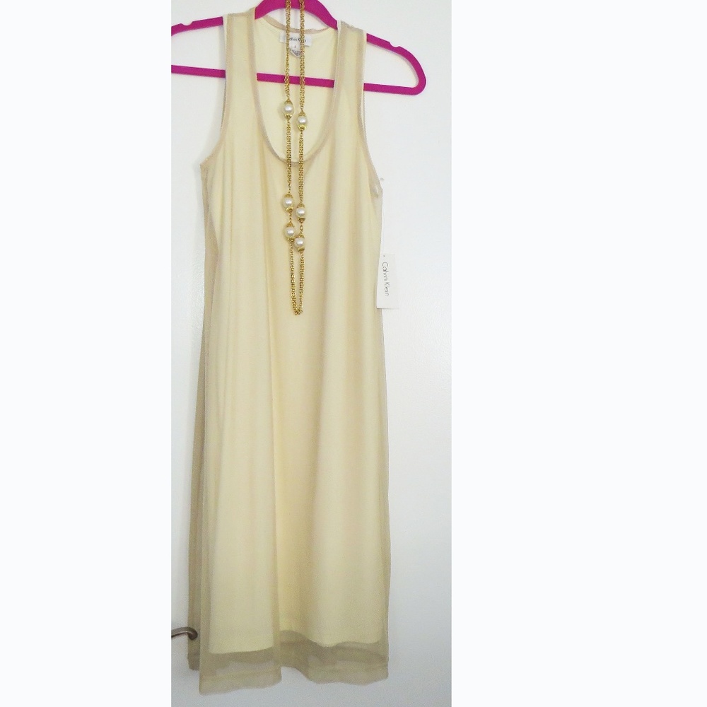 Calvin Klein dress NWT Small Beige/Ivory